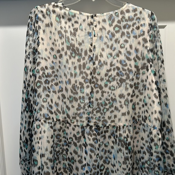 LOFT Pastel leopard print tiered swing dress XL - Picture 5 of 8